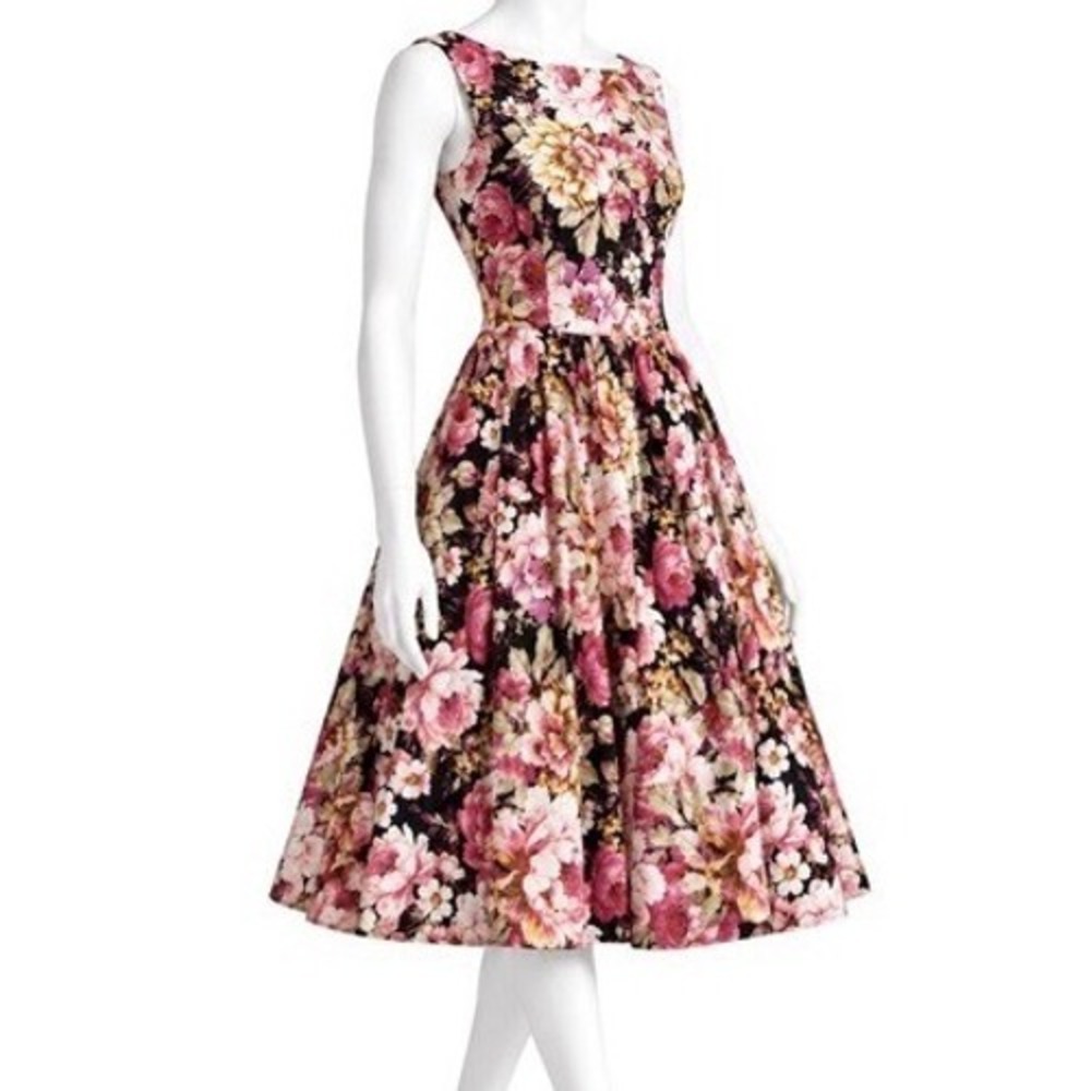 LINDY BOP Floral 1950s Rockabilly Swing Fit & Flare Dress | Women's XS (US 0/2)